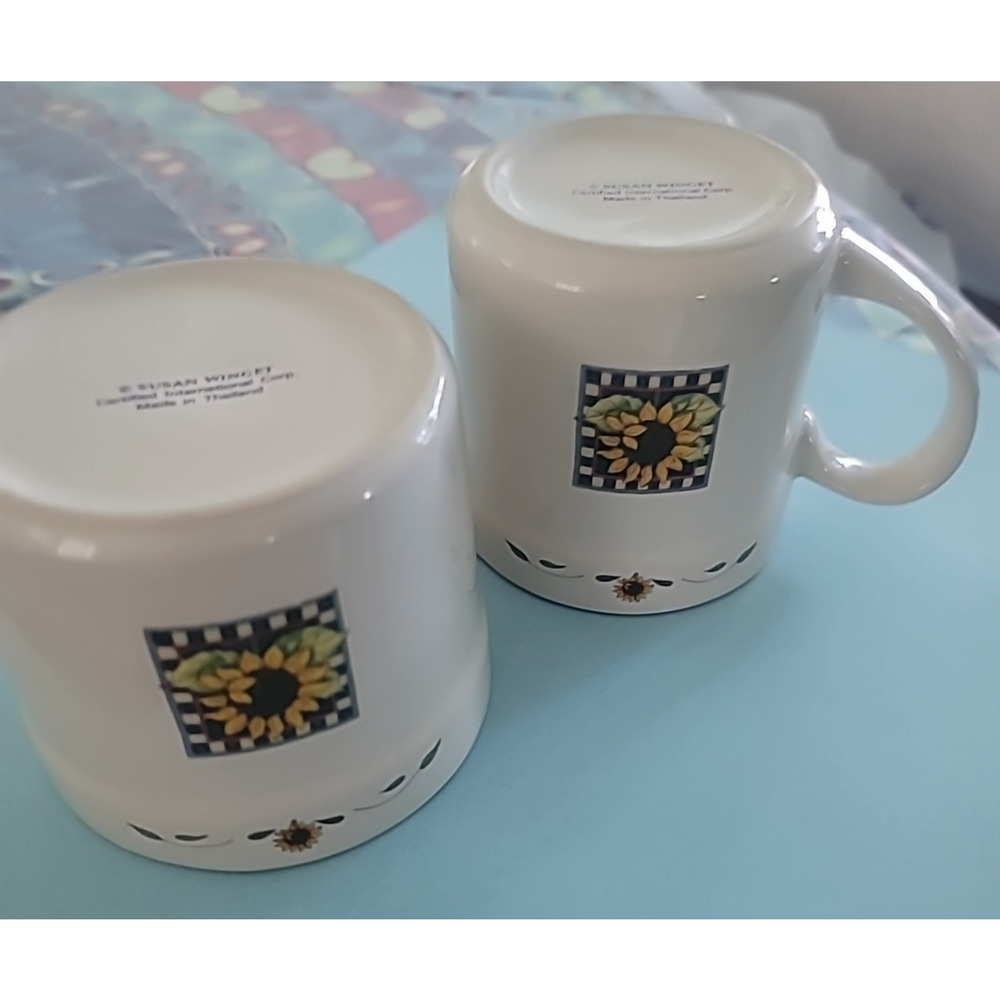 Susan Winget Sunflower Ceramic Sugar Bowl and Creamer Set Floral Cottagecore - Picture 8 of 9